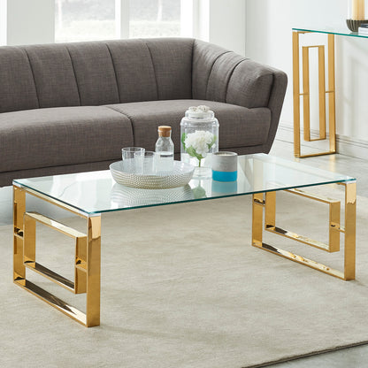 Eros Rectangular Coffee Table – Gold – 2
