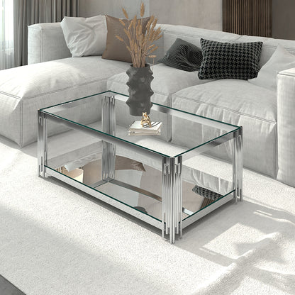 Estrel Rectangular Coffee Table – Silver – 2
