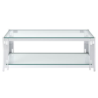 Estrel Rectangular Coffee Table – Silver – 3