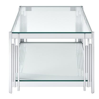 Estrel Rectangular Coffee Table – Silver – 4