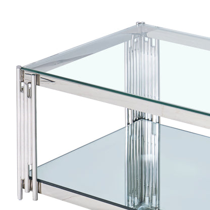 Estrel Rectangular Coffee Table – Silver – 6