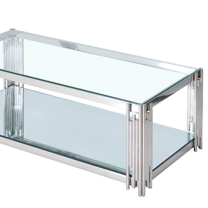 Estrel Rectangular Coffee Table – Silver – 7
