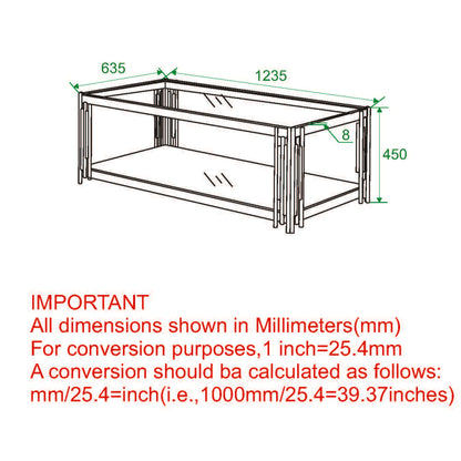 Estrel Rectangular Coffee Table – Silver – 8