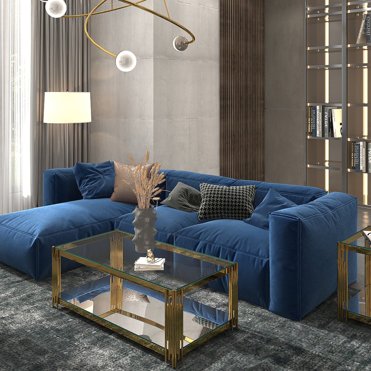 Estrel Rectangular Coffee Table – Gold – 2