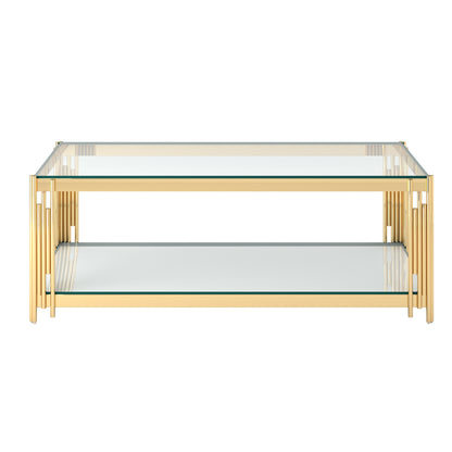 Estrel Rectangular Coffee Table – Gold – 3