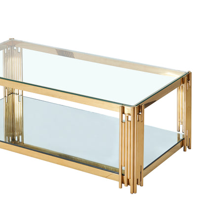 Estrel Rectangular Coffee Table – Gold – 6