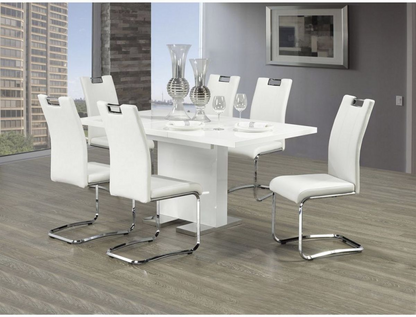 Mazin Furniture Standa white extendable dining table 5433DT - top view