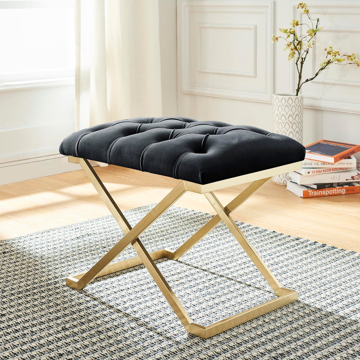 Rada Bench – Black and Brushed Gold – 2