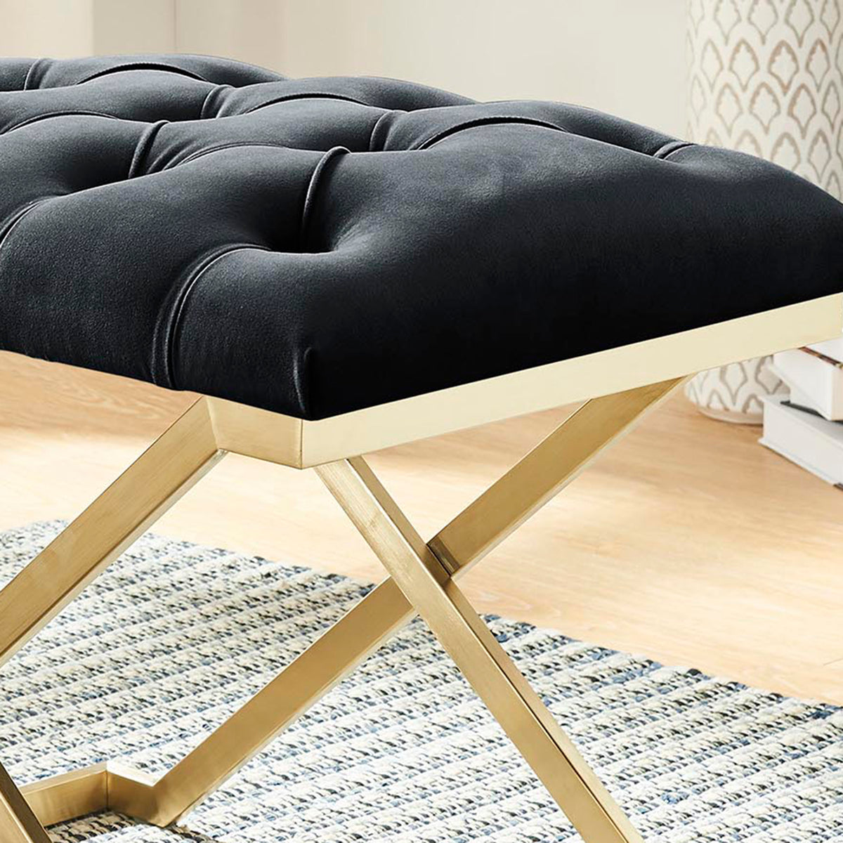 Rada Bench – Black and Brushed Gold – 6