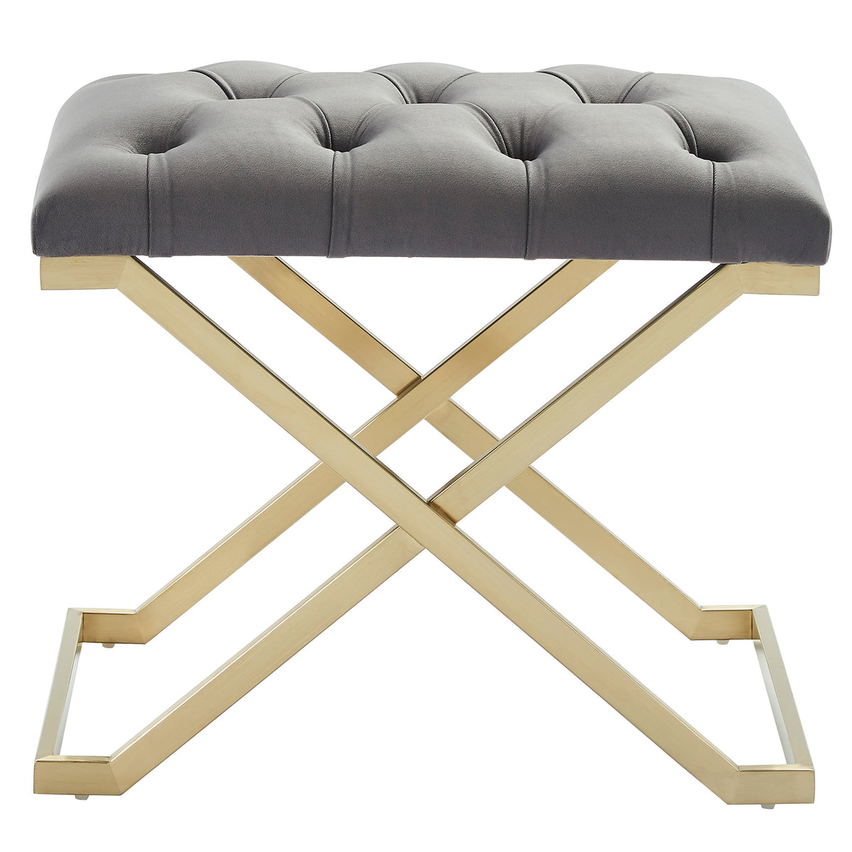 Rada Bench – Grey and Brushed Gold – 3