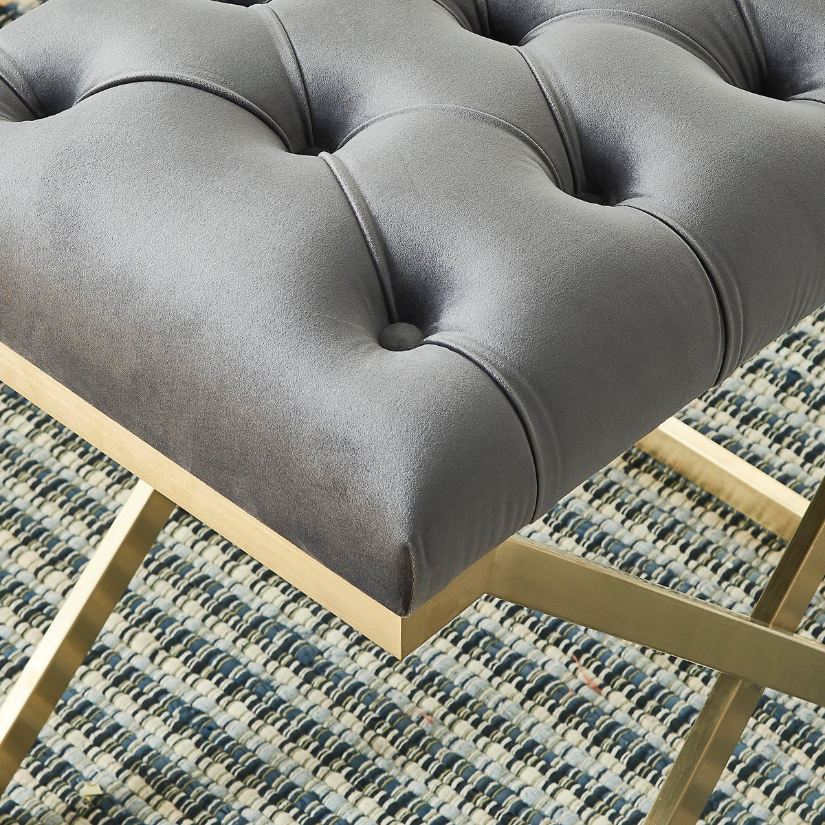 Rada Bench – Grey and Brushed Gold – 5