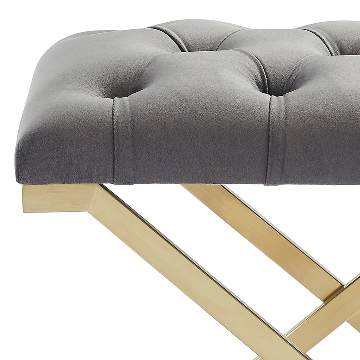 Rada Bench – Grey and Brushed Gold – 7