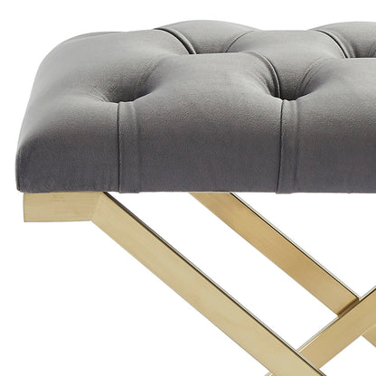 Rada Bench – Grey and Brushed Gold – 7