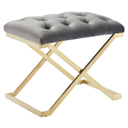 Rada Bench – Grey and Brushed Gold – 1