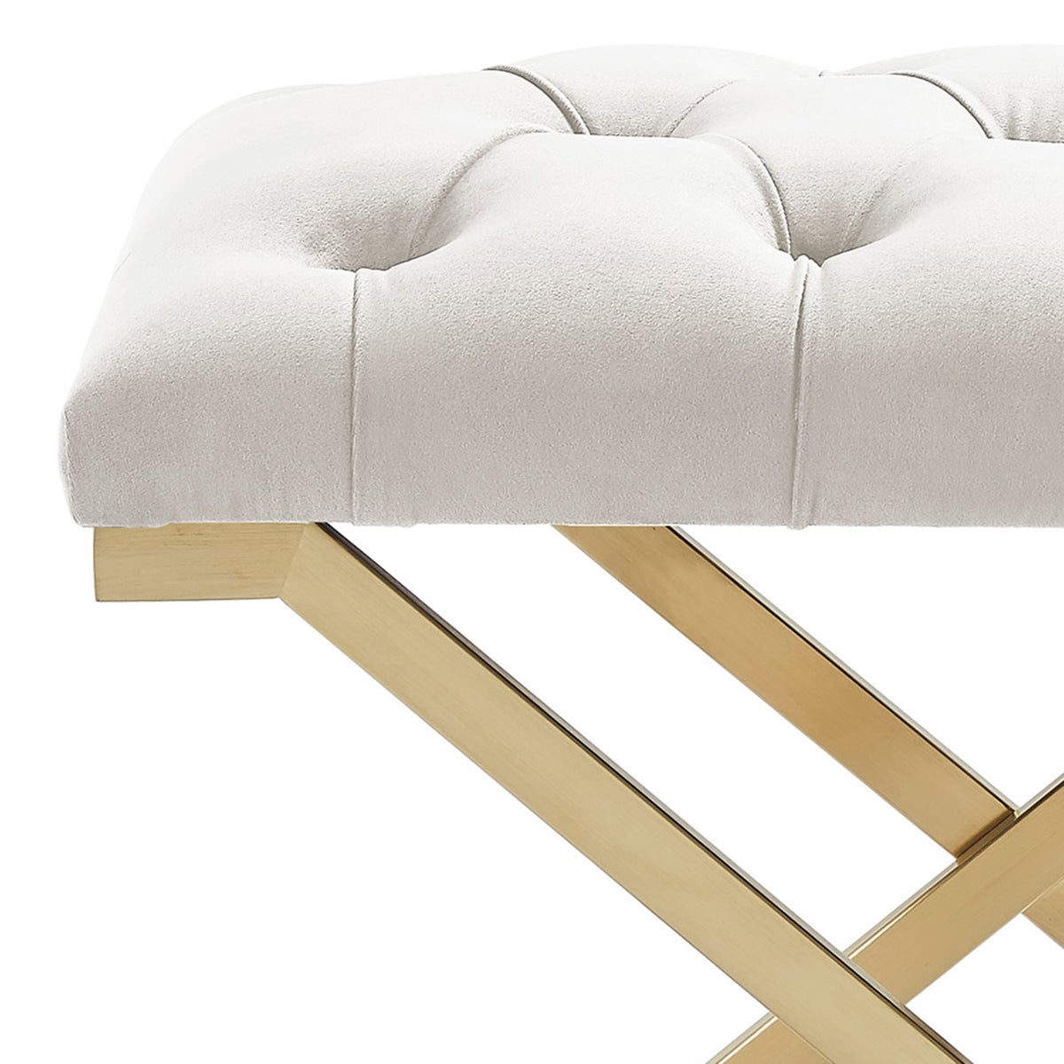 Rada Bench – Ivory and Brushed Gold – 7