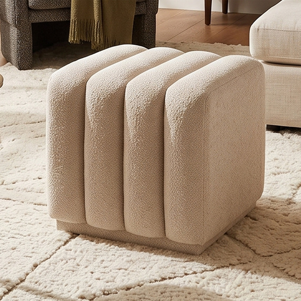Pollo Square Ottoman – Oat – 2