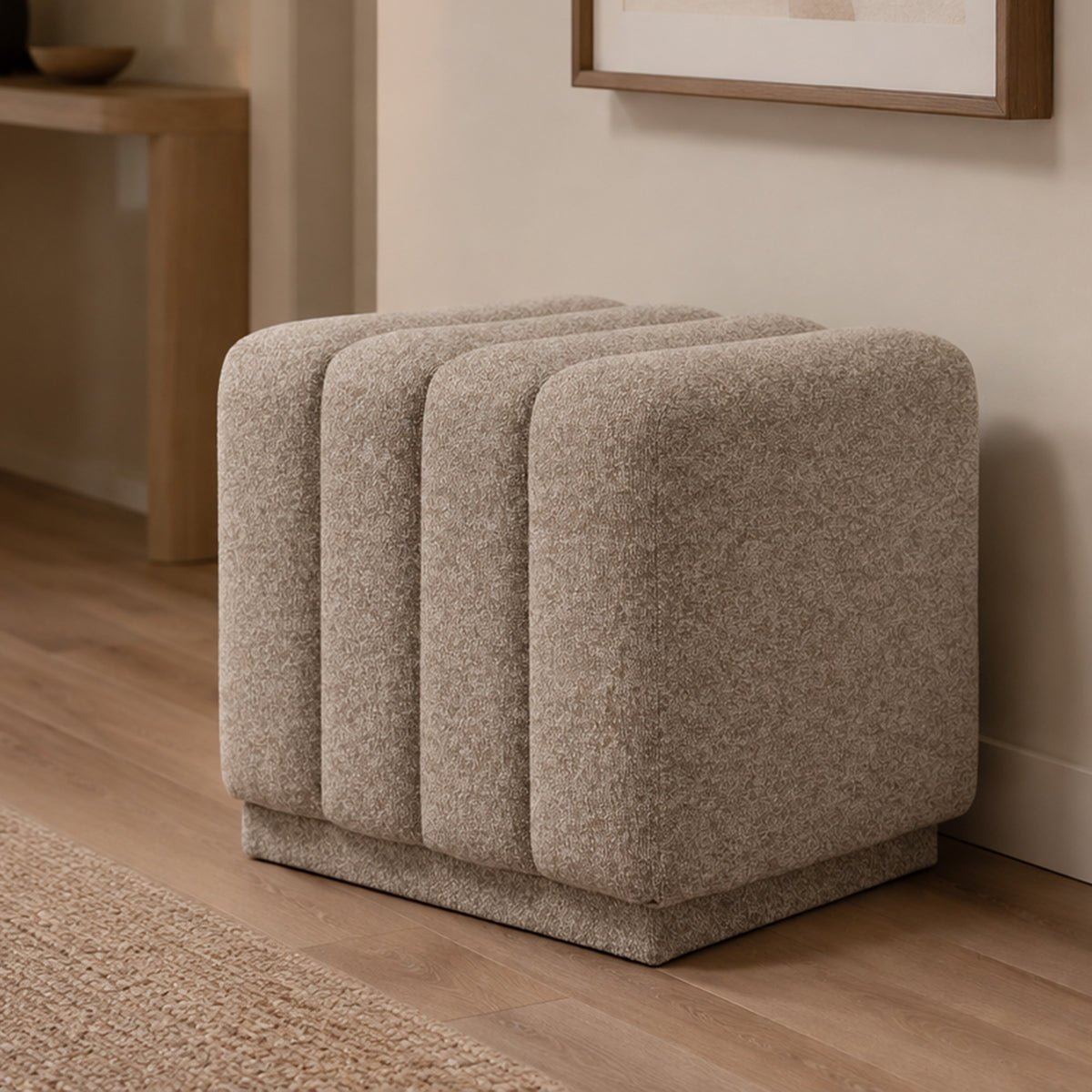 Pollo Square Ottoman – Stone – 2