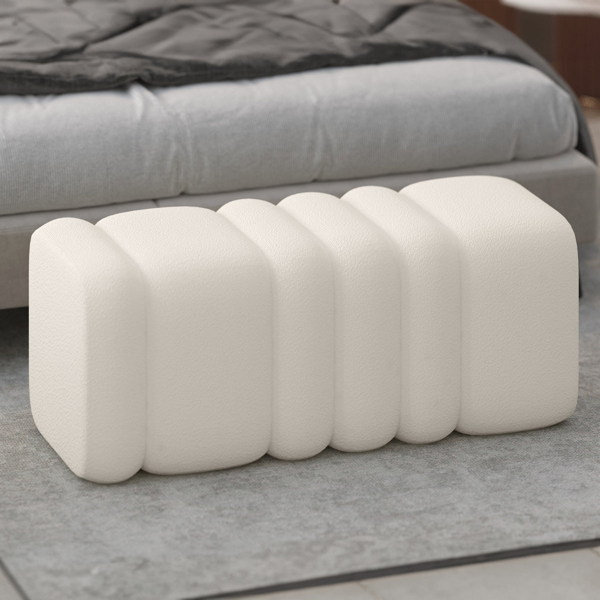 Rigel Large Ottoman Bench – Ivory – 2