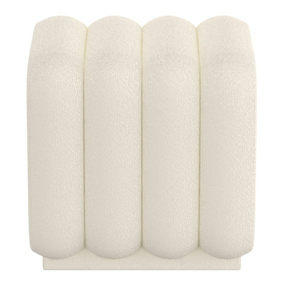 Rigel Small Square Ottoman in Ivory