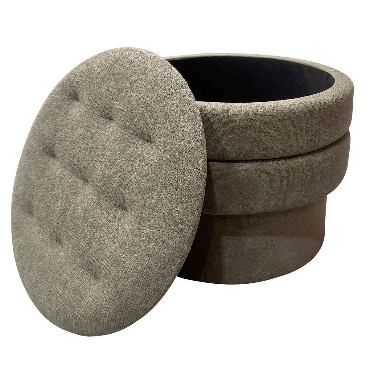 Kepler Round Storage Ottoman – Moss – 3