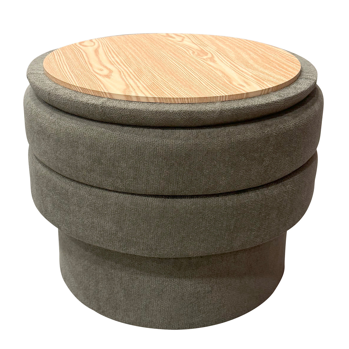Kepler Round Storage Ottoman – Moss – 6