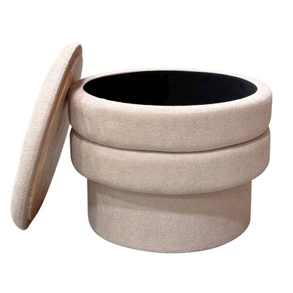 Kepler Round Storage Ottoman – Oat – 4