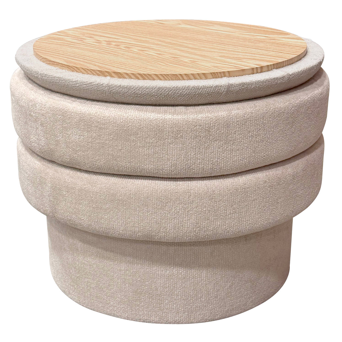 Kepler Round Storage Ottoman – Oat – 6