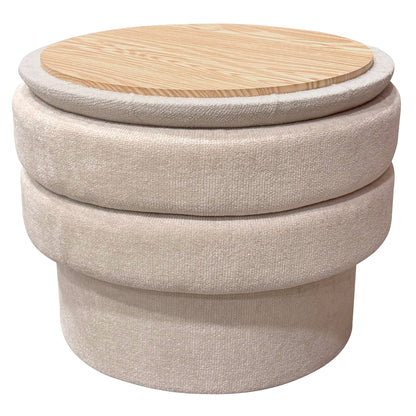 Kepler Round Storage Ottoman – Oat – 6