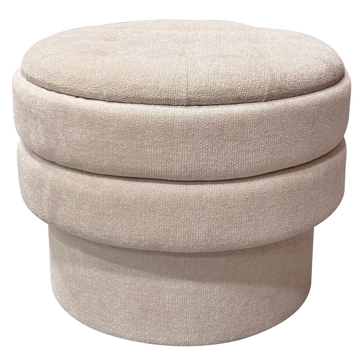 Kepler Round Storage Ottoman – Oat – 1