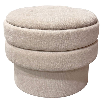 Kepler Round Storage Ottoman – Oat – 1