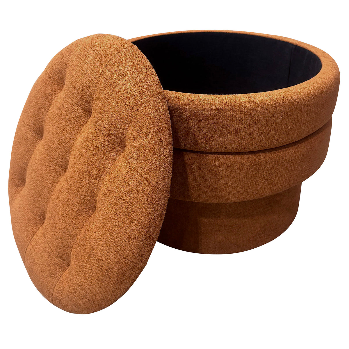 Kepler Round Storage Ottoman – Rust – 3