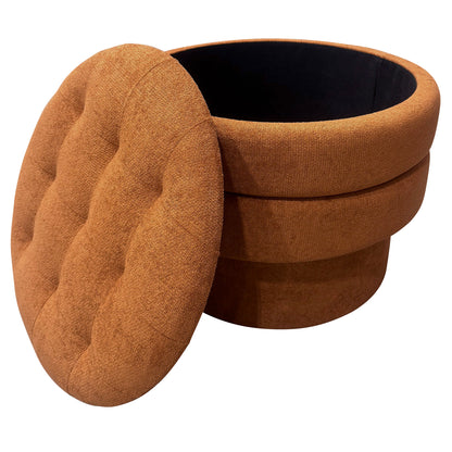 Kepler Round Storage Ottoman – Rust – 3
