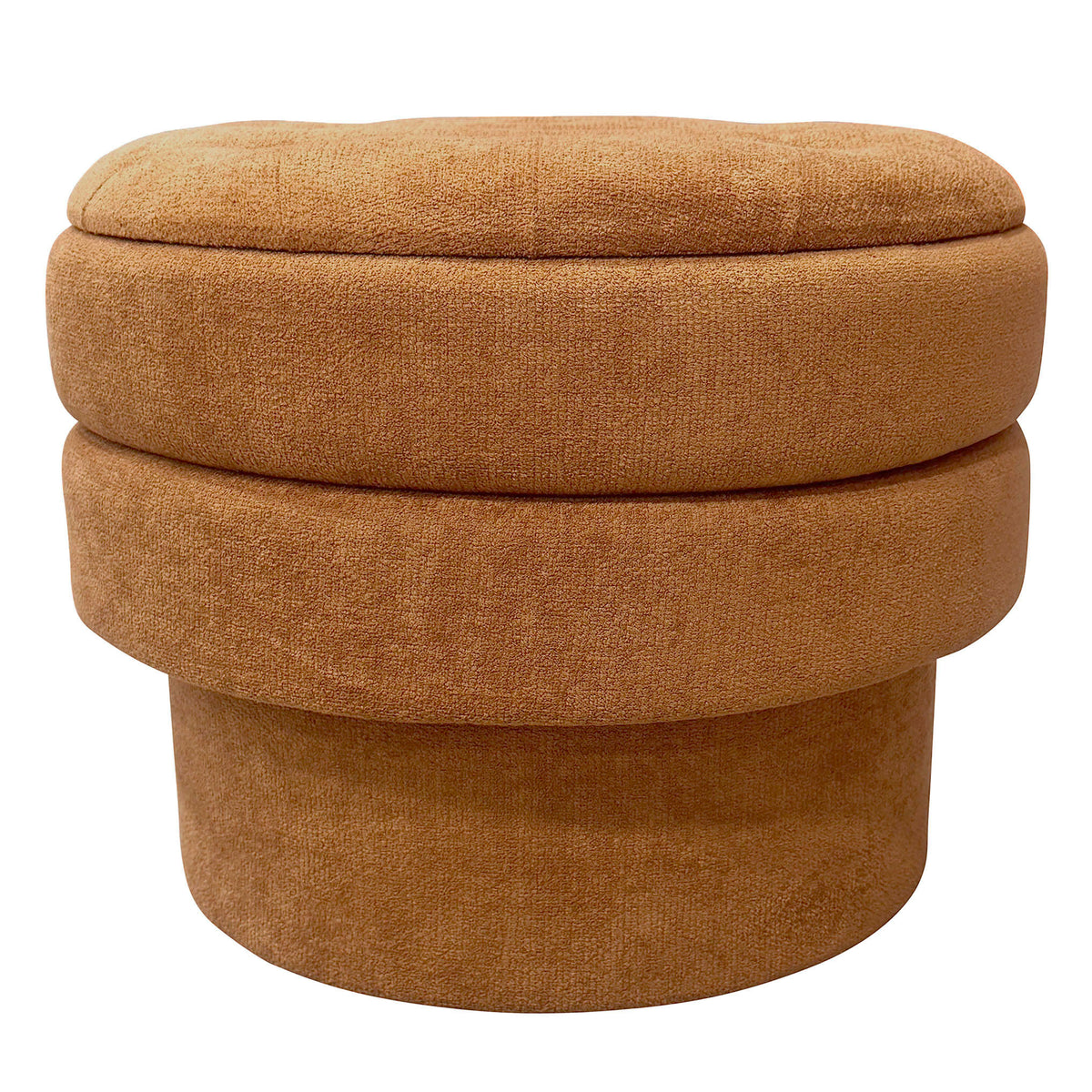 Kepler Round Storage Ottoman – Rust – 1