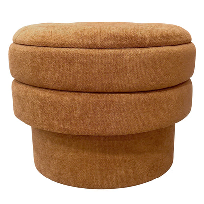 Kepler Round Storage Ottoman – Rust – 1