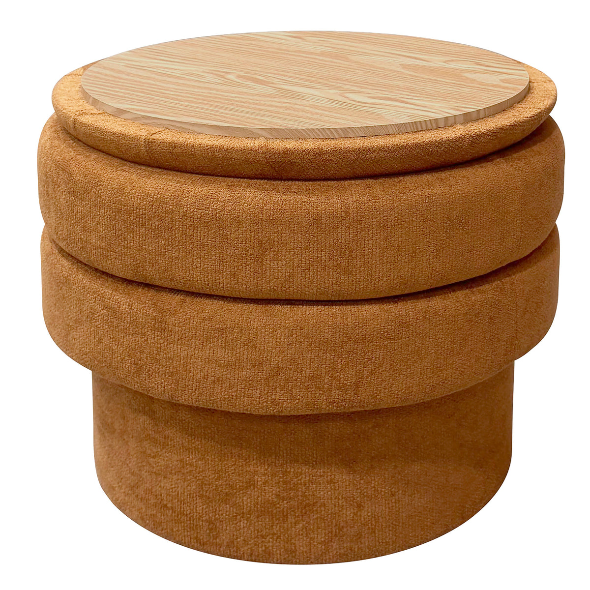 Kepler Round Storage Ottoman – Rust – 6