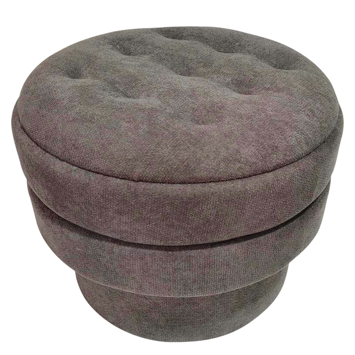 Kepler Round Storage Ottoman – Warm Charcoal – 4