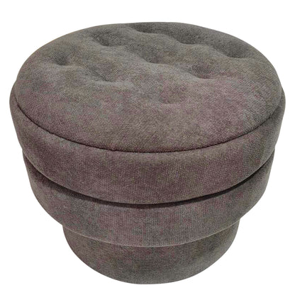 Kepler Round Storage Ottoman – Warm Charcoal – 4