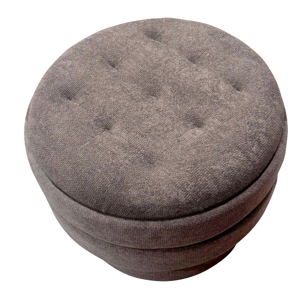 Kepler Round Storage Ottoman – Warm Charcoal – 5