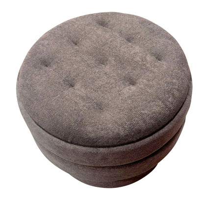 Kepler Round Storage Ottoman – Warm Charcoal – 5