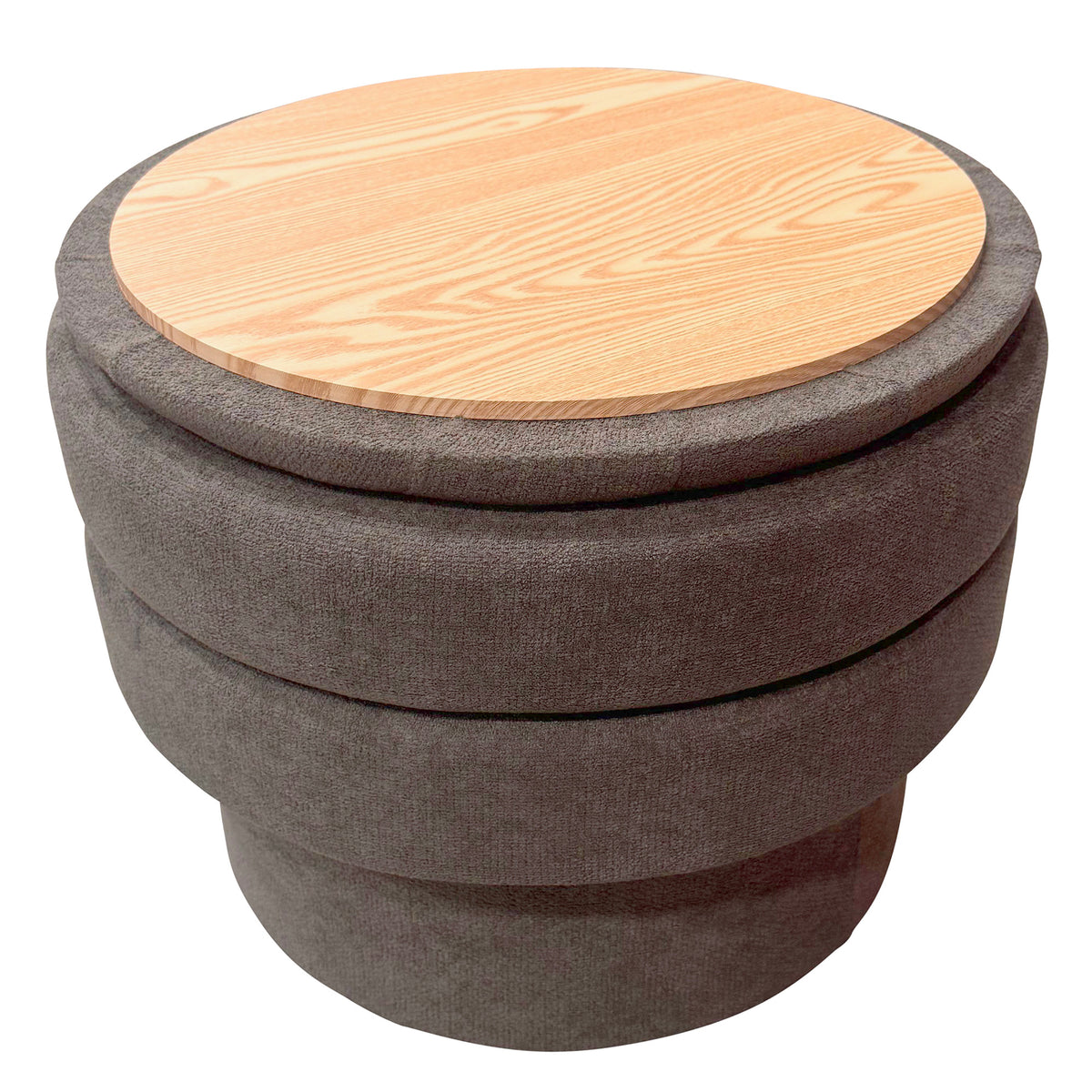 Kepler Round Storage Ottoman – Warm Charcoal – 6