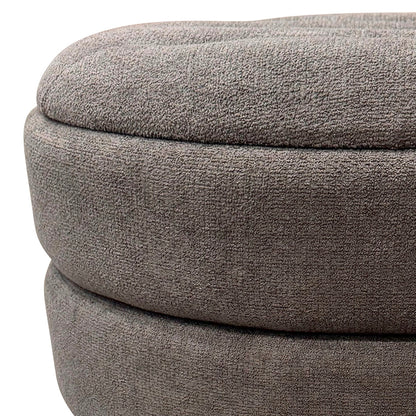 Kepler Round Storage Ottoman – Warm Charcoal – 7