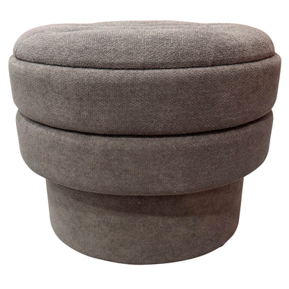 Kepler Round Storage Ottoman – Warm Charcoal – 1
