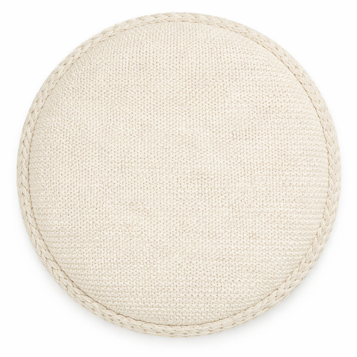 Indigo Round Storage Ottoman – Ivory – 4