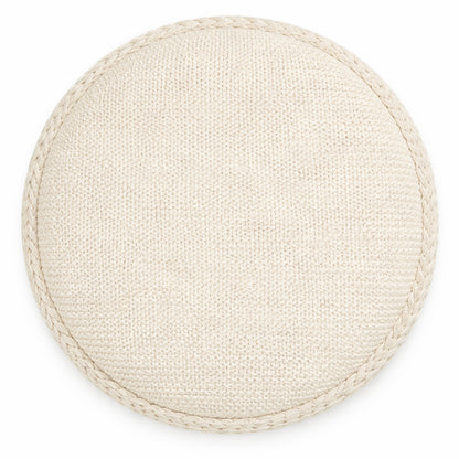 Indigo Round Storage Ottoman – Ivory – 4