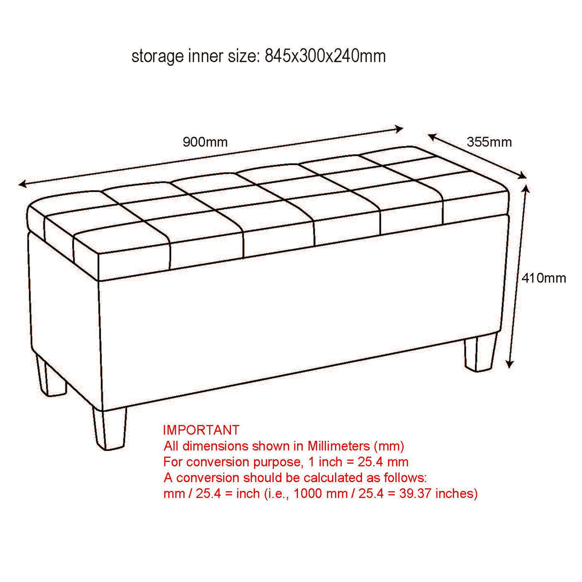 Sonos Storage Ottoman Bench – Stone – 9