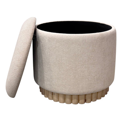 Sadie Round Storage Ottoman – Oat and Natural – 3