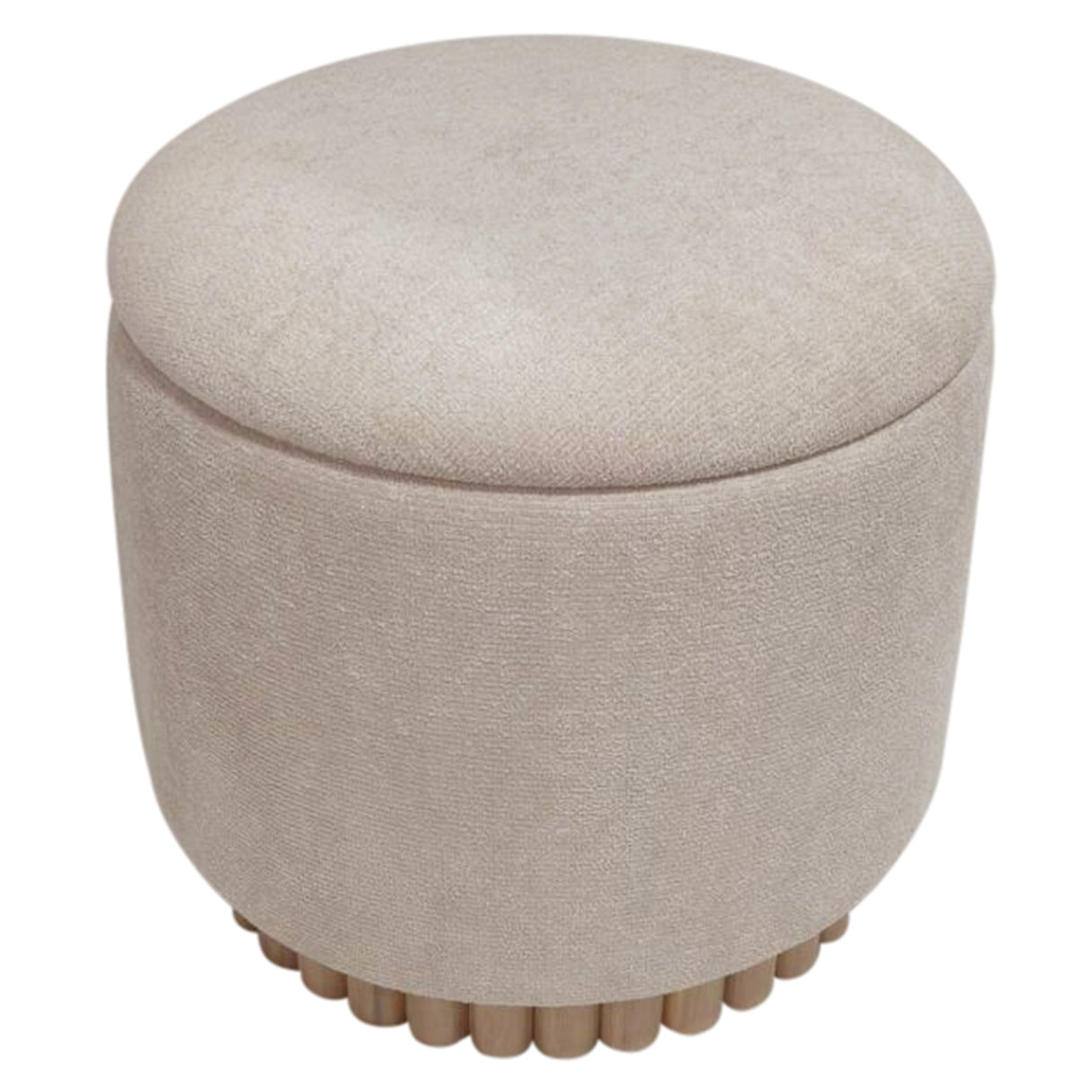 Sadie Round Storage Ottoman – Oat and Natural – 4
