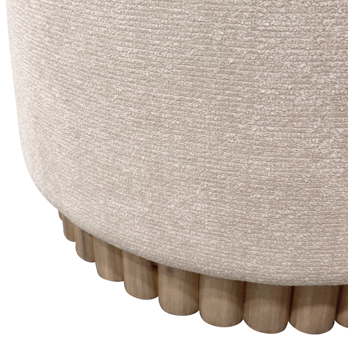 Sadie Round Storage Ottoman – Oat and Natural – 6