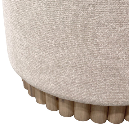 Sadie Round Storage Ottoman – Oat and Natural – 6