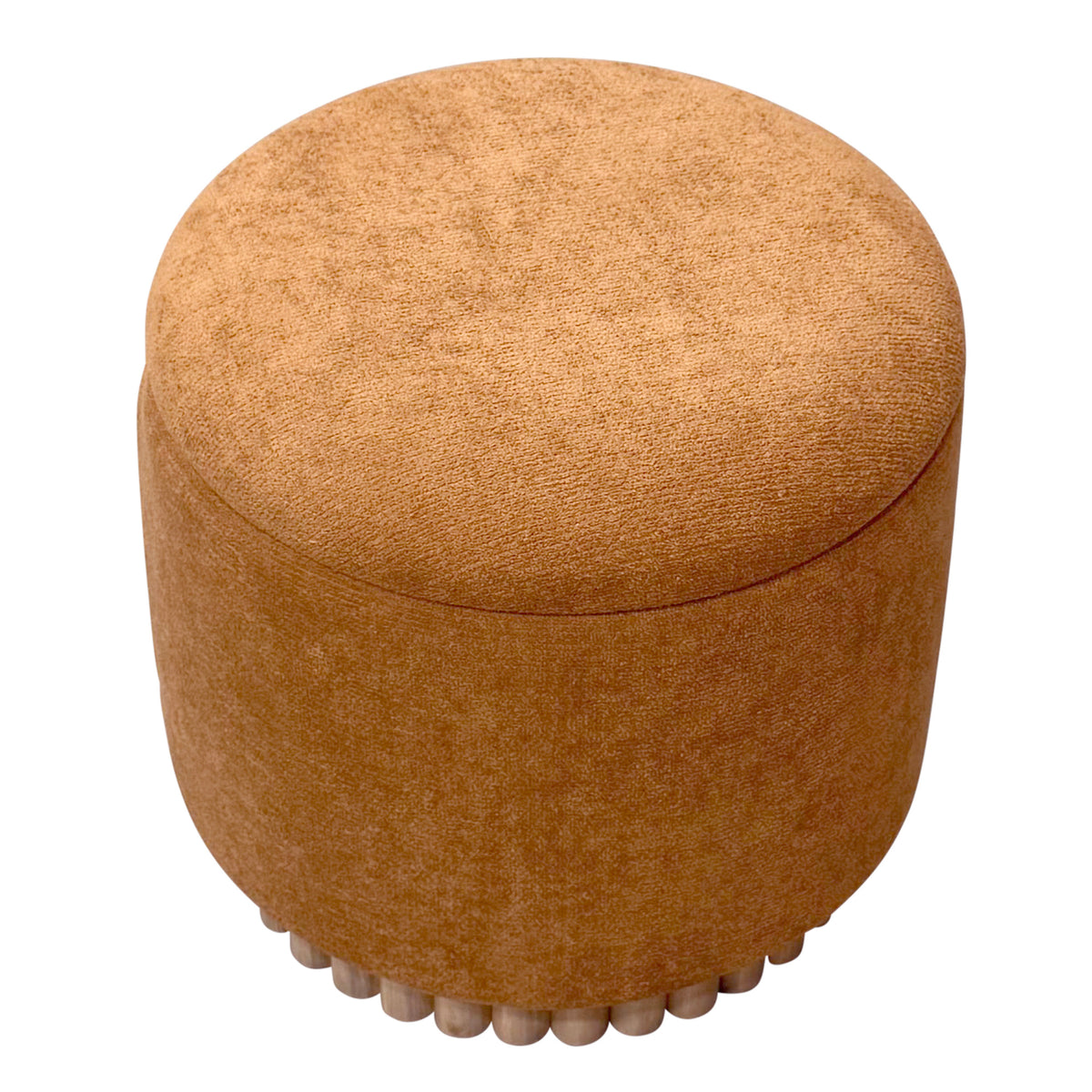 Sadie Round Storage Ottoman – Rust and Natural – 4